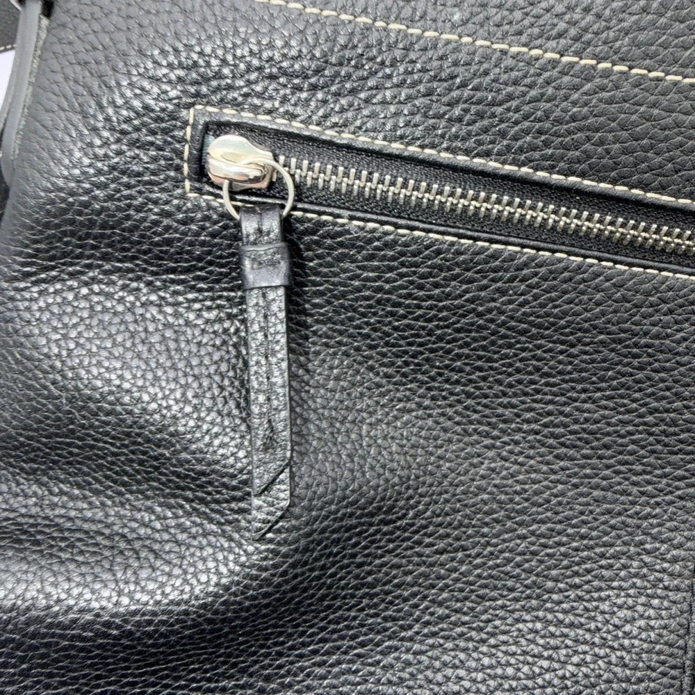 COACH Black Pebble Leather Duffle Crossbody Shoulder Purse Bag F15064 Medium-Lrg - Picture 4 of 16